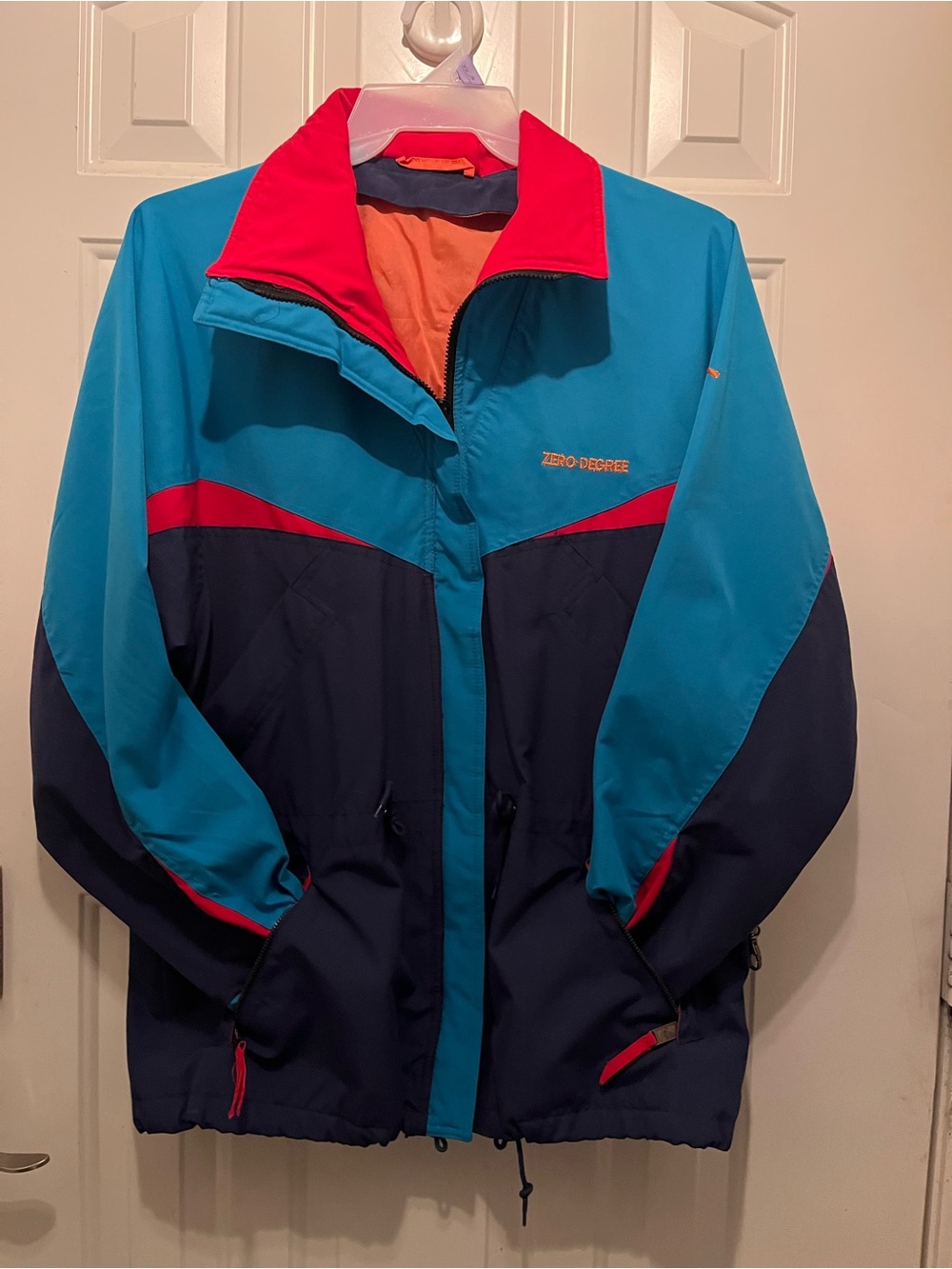 Zero Degree Men’s Colorblock Windbreaker Jacket - Teal, Navy & Red